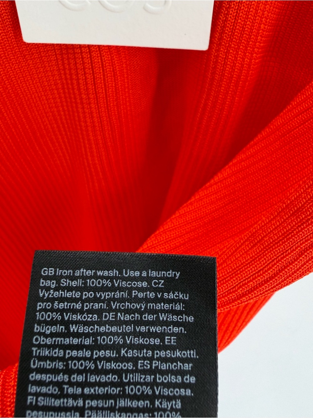 Cos Ribbed Knit Tank Top In Orange Red - Picture 6 of 7